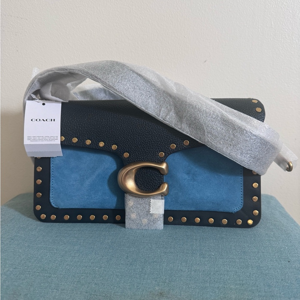 NEW Coach Tabby Shoulder Bag 26 Color block W/Rivets Festival Coastal Cowgirl